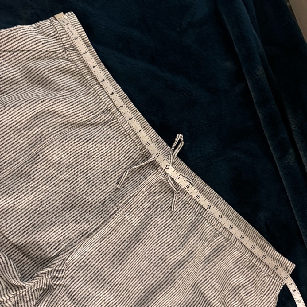NEW! J. CREW Factory Linen Blend Striped Drawstring Shorts Grey/Wh. 3X GORGEOUS - Picture 7 of 12